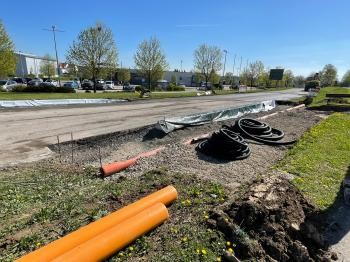 Baustelle Haltesetlle Gewerbegebiet