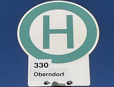 Haltestellenschild Gewerbegebiet